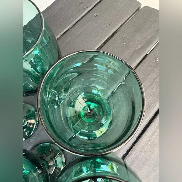 Vintage Empoli Green Wine Glasses – Hand-Blown Italian Mid-Century Barware